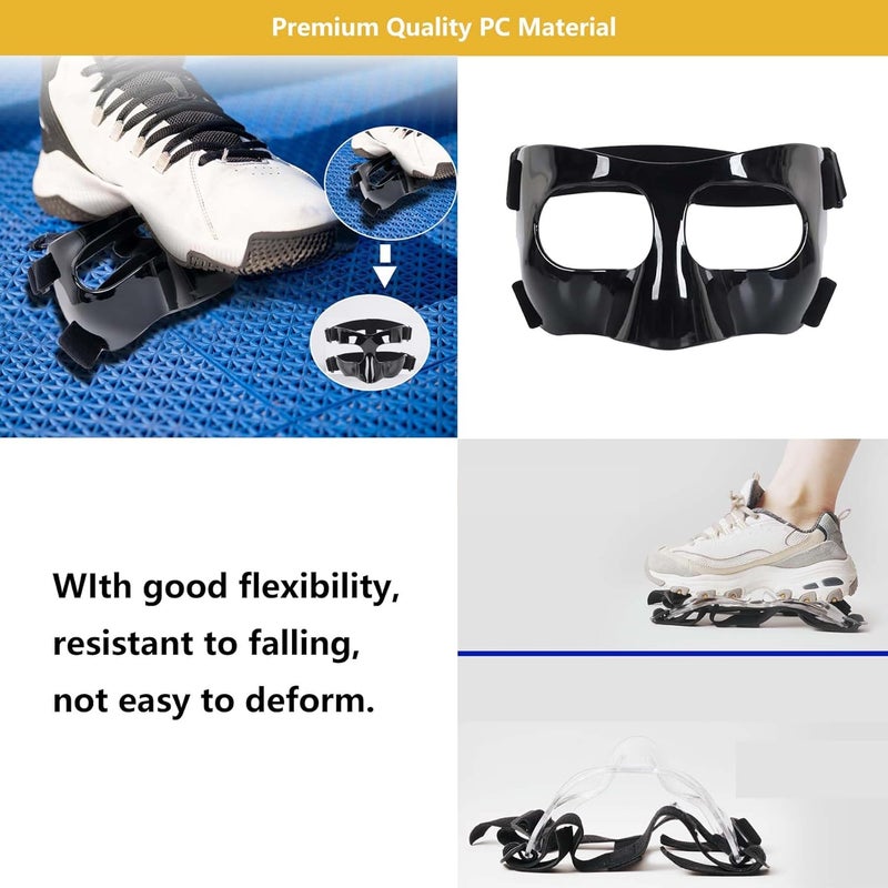 Fenduoer Nose Guard for Sports, Broken Nose, Adustable Face Mask with Foam Padding for Men and Women,Adult,Basketball,Baseball,Football,Softball Face Guard(Black Full Face) - Image 5